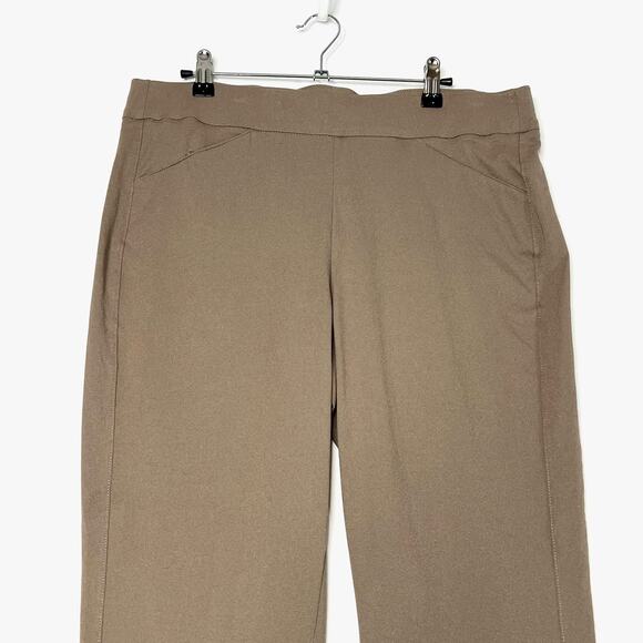 Travelers Collection Crepe Pants Ankle Pull On Tan Beige Womens 2 Large - Picture 2 of 12